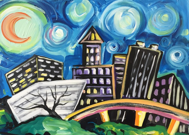 Starry Night Raleigh Skyline DATE Set or Single Version at 7:00pm