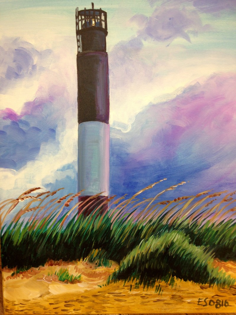 Oak Island Lighthouse at Dusk 