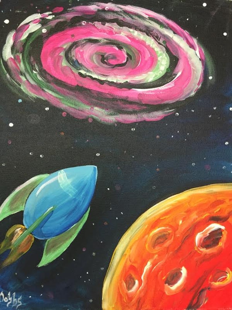 Kids Painting Outer Space
