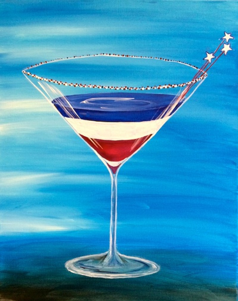 Red White and Blue Martini 