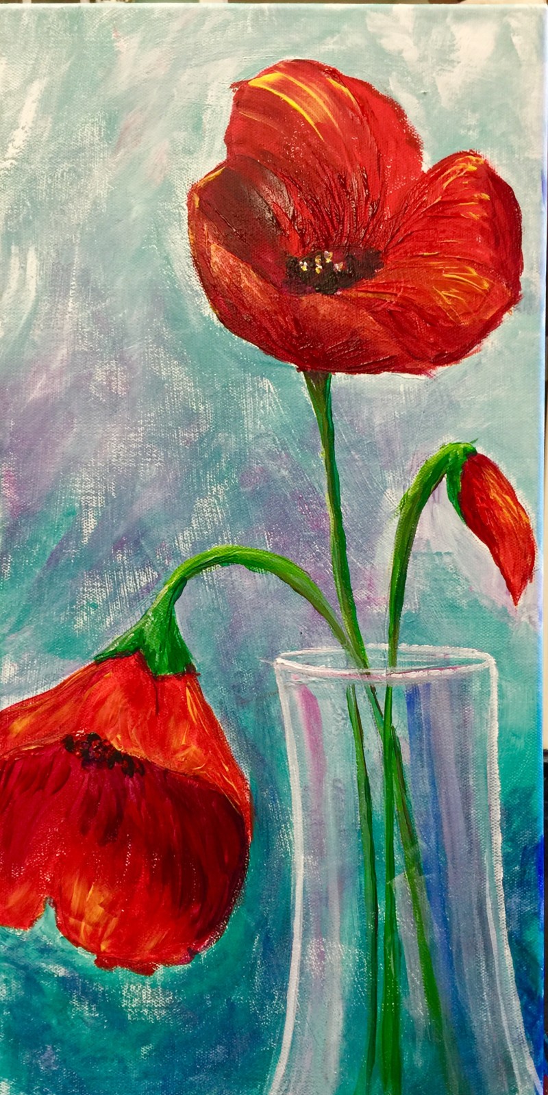 Three Poppies in Vase