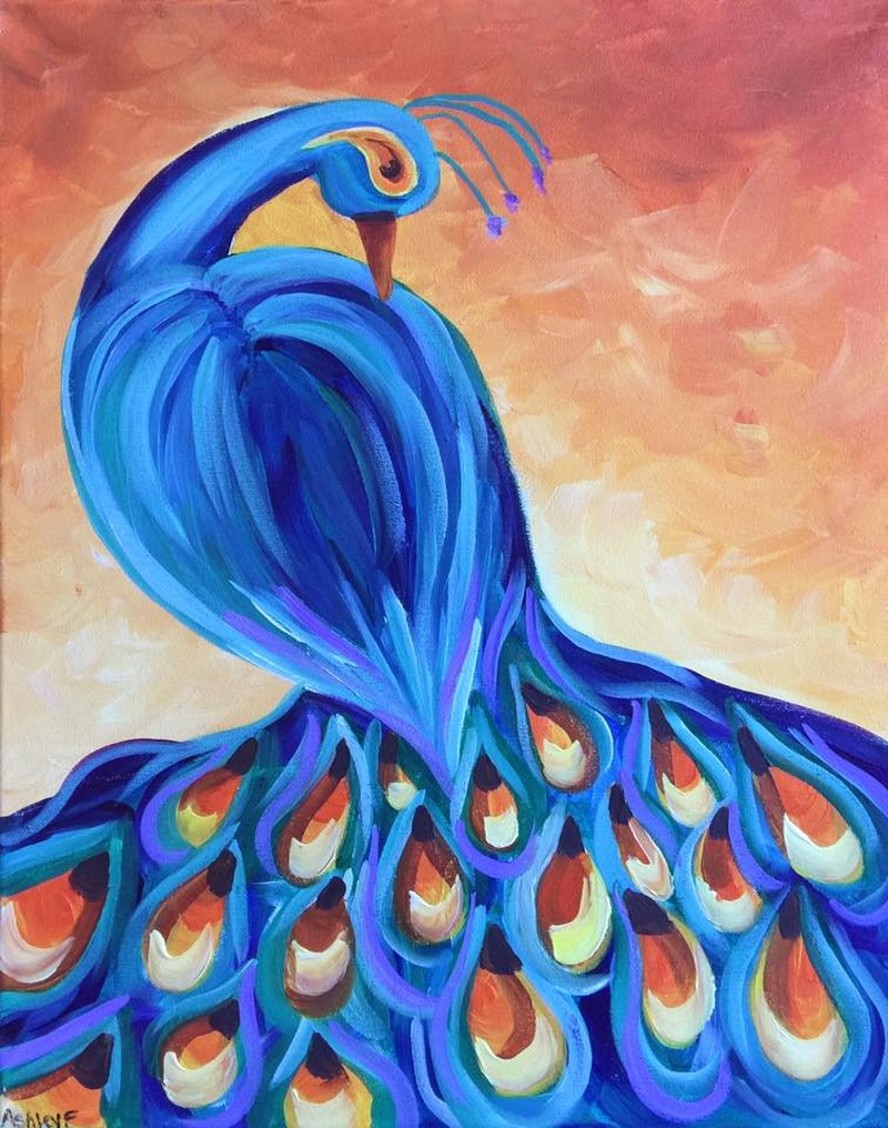 Sip & Paint Posh Peacock - BYOB and Free Parking