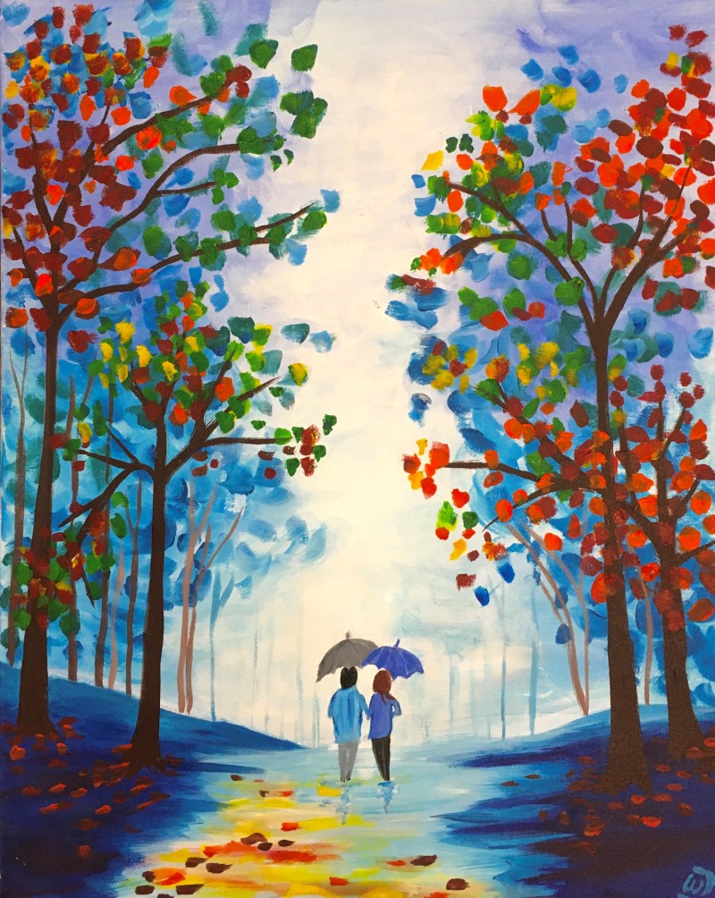IN-STUDIO: Rainy Sunday- 16x20 acrylic on canvas