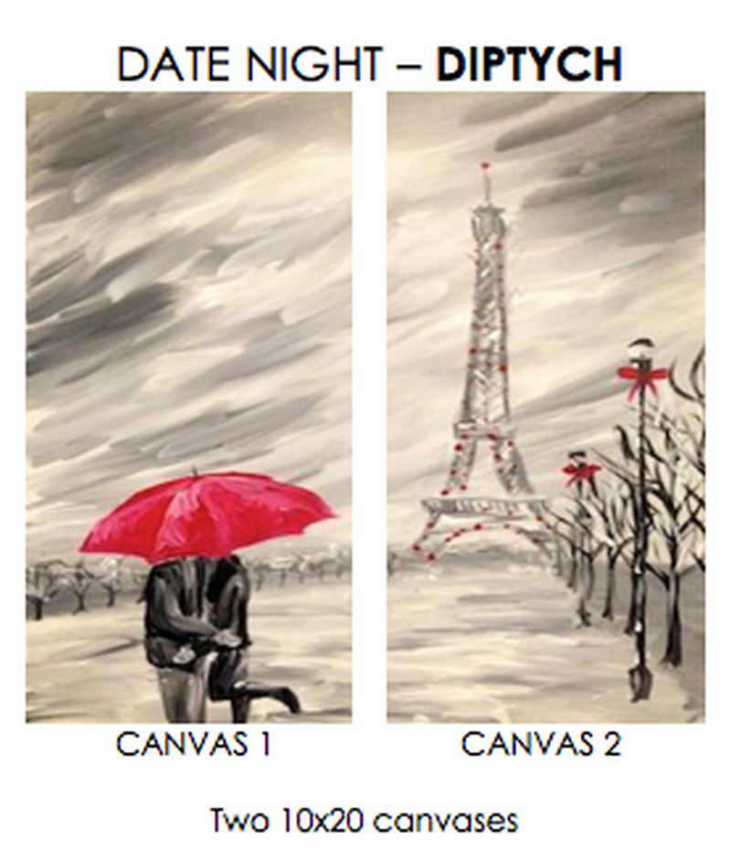 Date Night "LOVE IN PARIS" 2 canvases