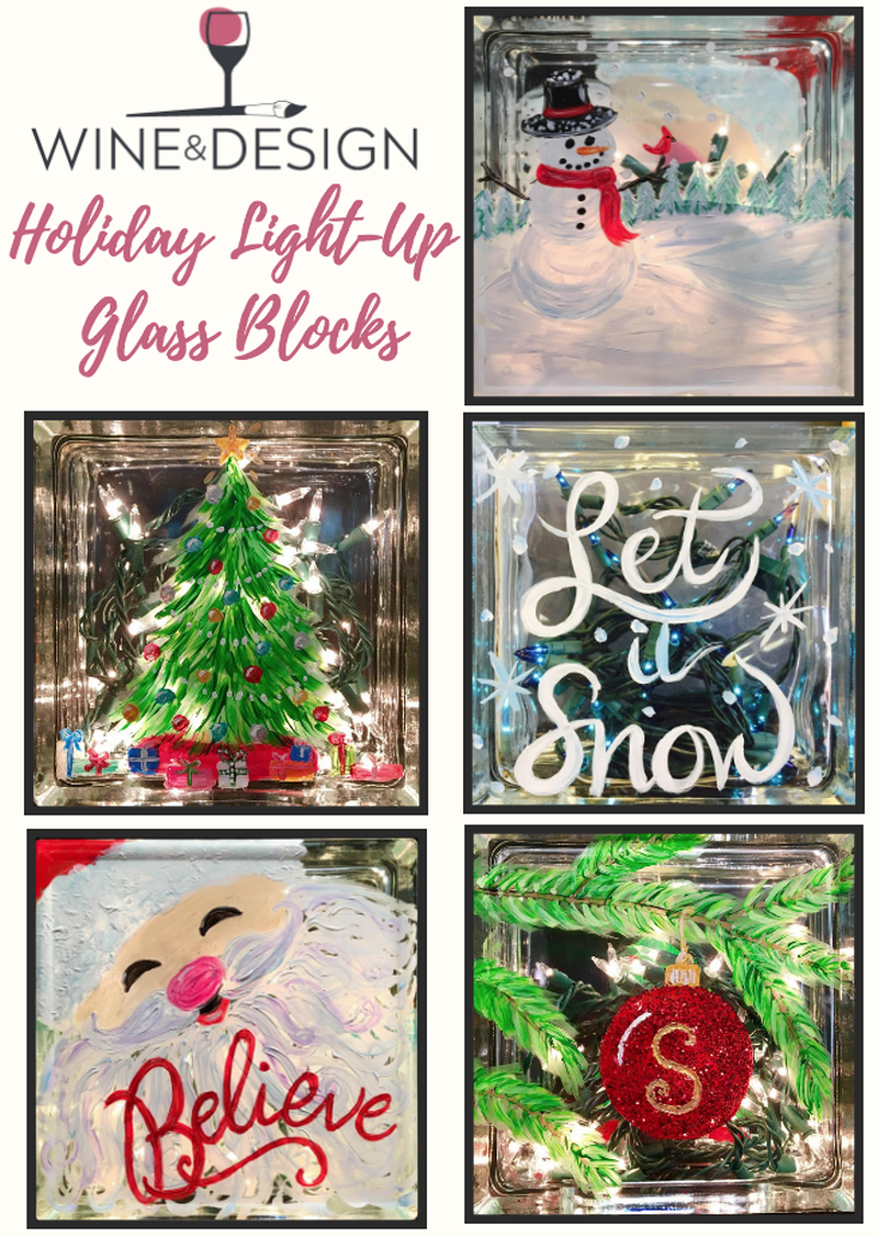 Holiday Glass Block Painting