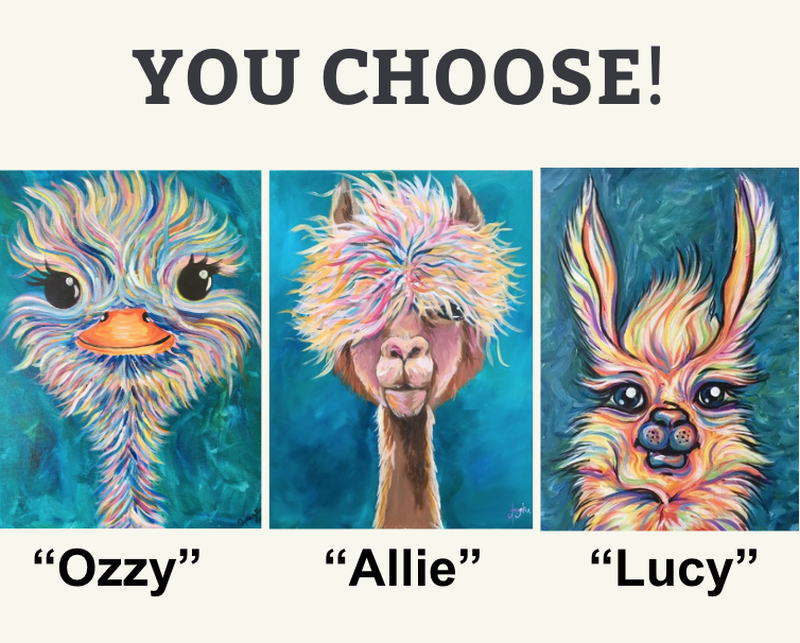 ADULT EVENT: YOU CHOOSE!  Ozzy, Allie or Lucy!