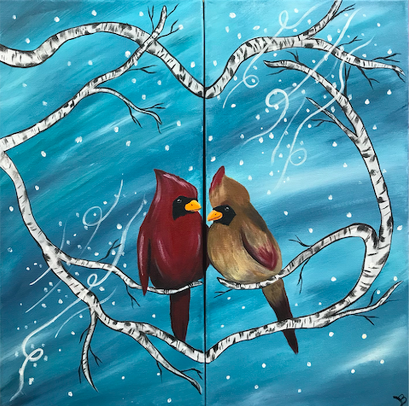 Birdie It's Cold Outside **You choose: single painting or date night**