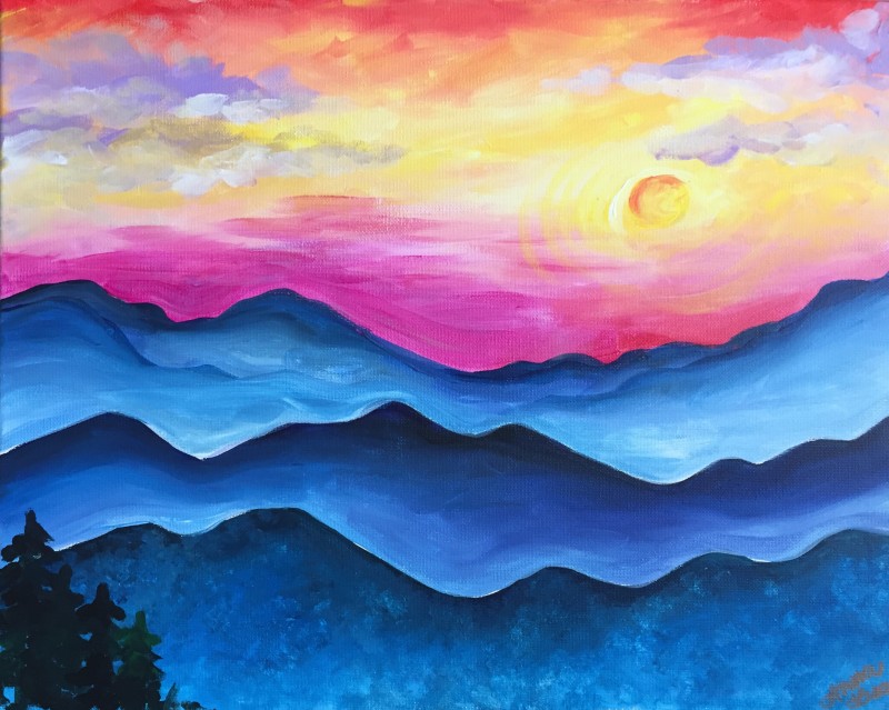 Mountian Sunrise - 16x20 Acrylic on Canvas