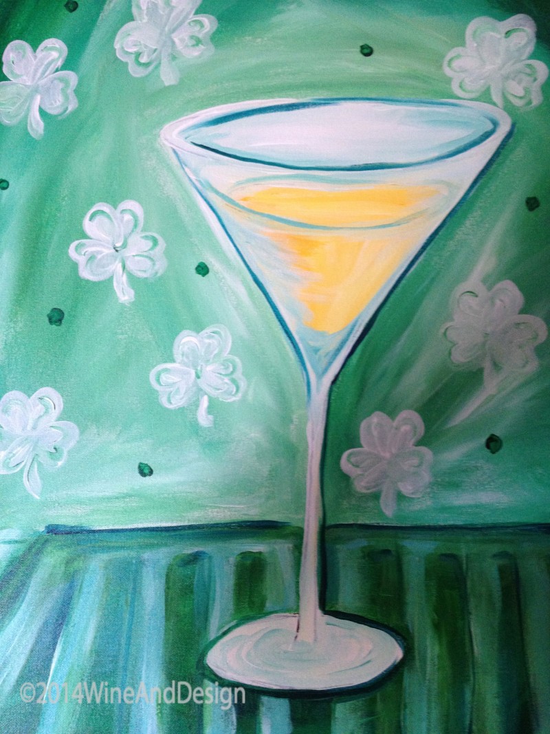 Sip & Paint Saint Patrick's Shamrock Martini - BYOB and Free Parking