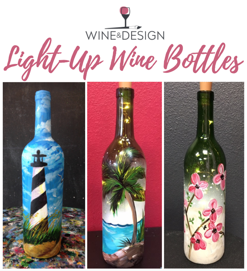 "You Choose Wine Bottle!" Light Up Cork Included! Adult Studio!