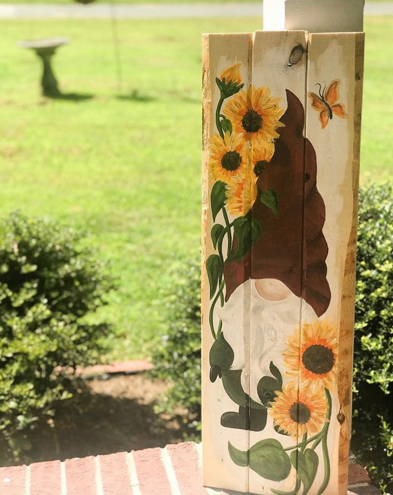 Sunflower the Gnome - Painting on wood