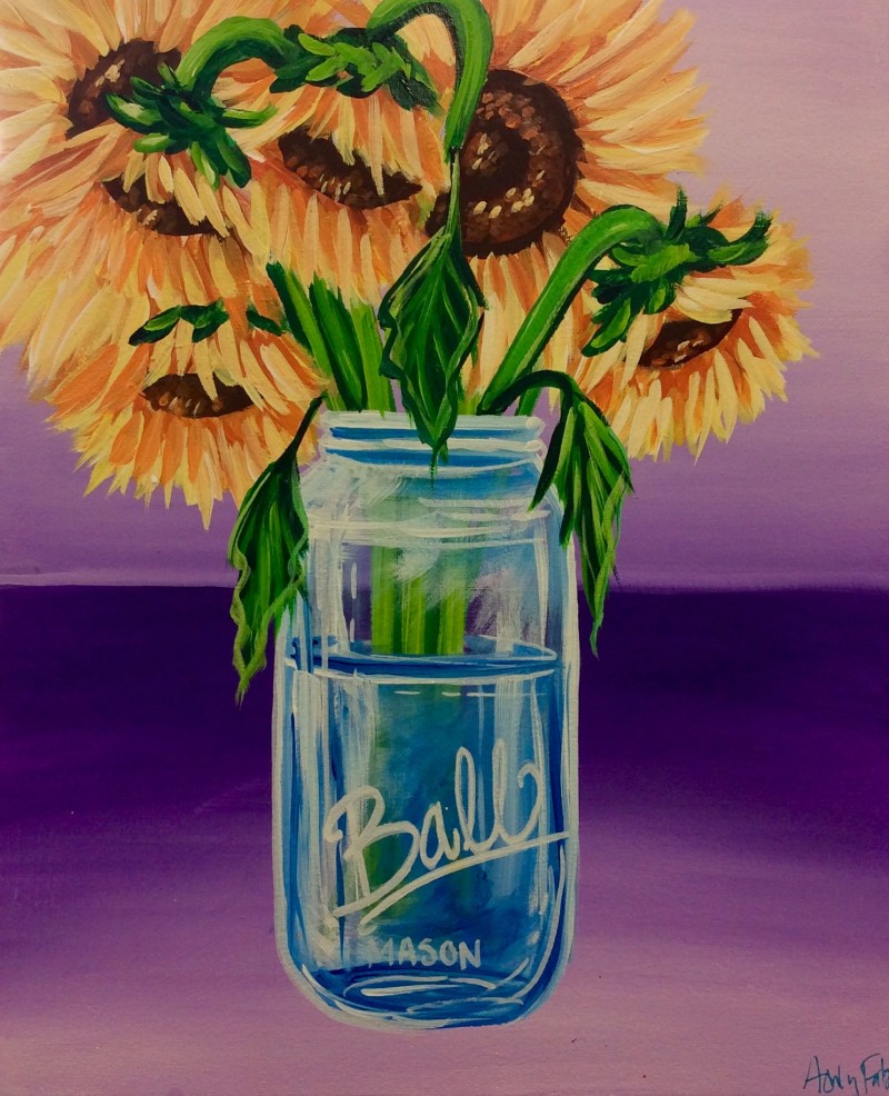 Sunflowers in a Ball Jar