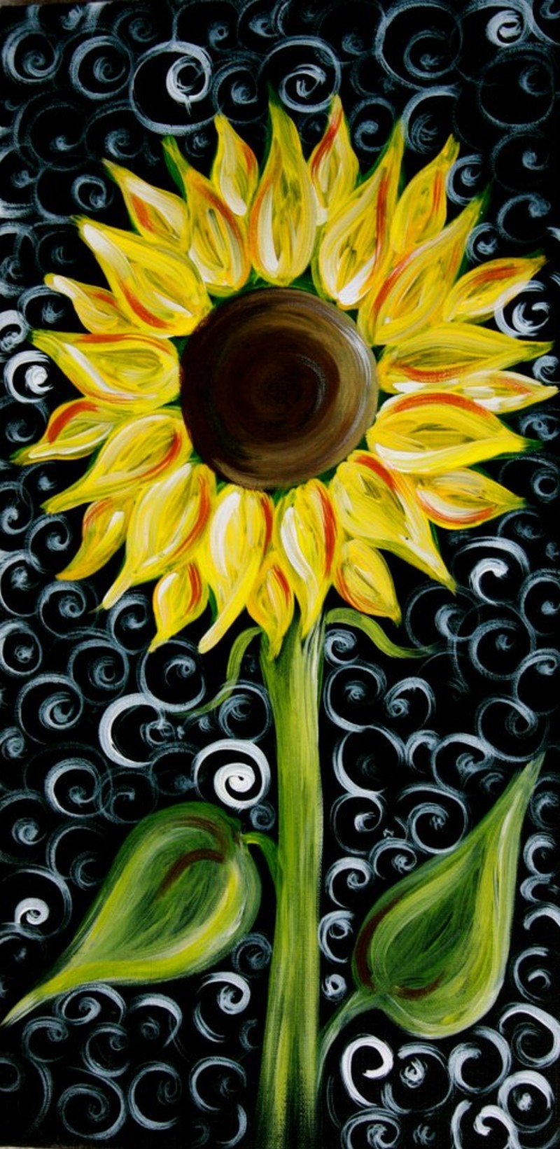 $29 Tuesday! Swirly Sunflower - In Studio pARTy