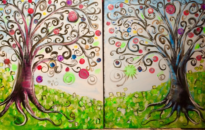 Whimsy Tree Date Night 2 Canvases or SINGLE Canvas