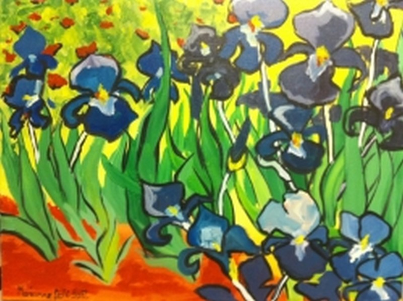LIVE VIRTUAL CLASS:  Van Gogh's Irises (PAINT KIT P/U FRI 4PM-6PM)