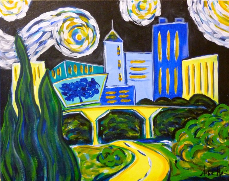 Whimsical Raleigh Skyline