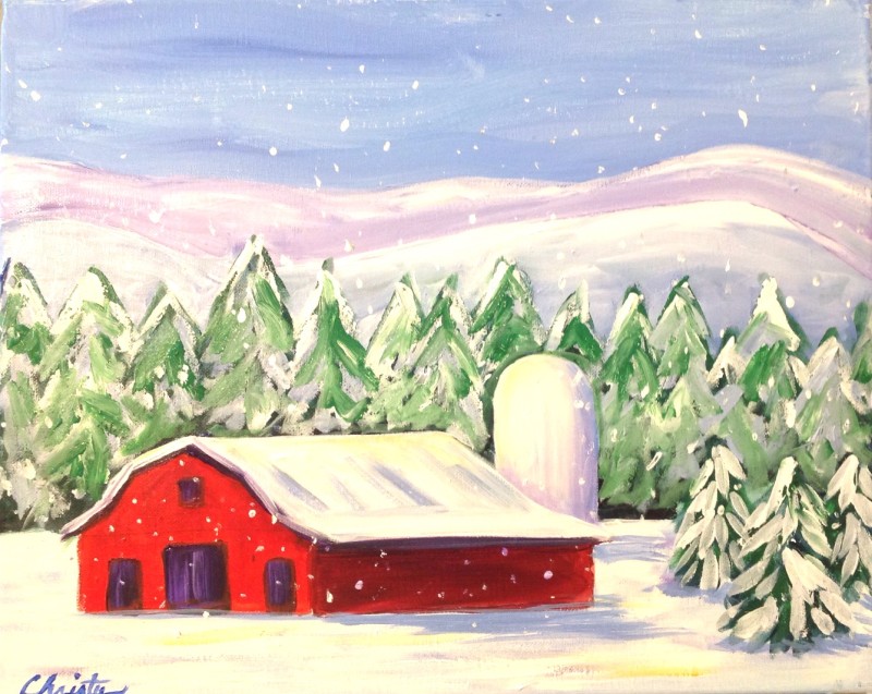 Red Winter Barn