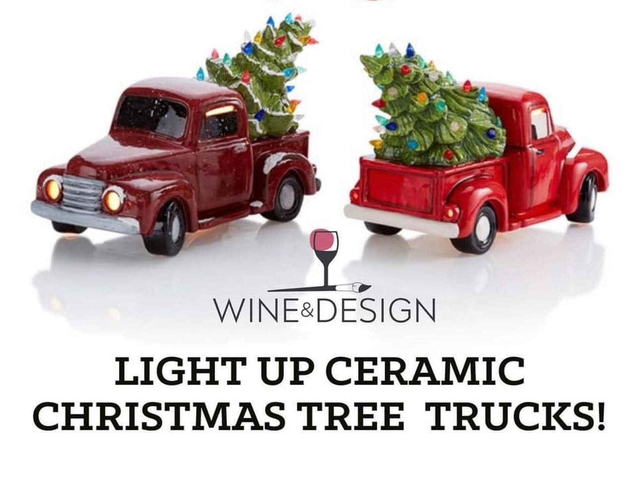 Ceramic Light Up Truck with Christmas Tree