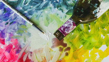Wine & Design paint brush wine bottle