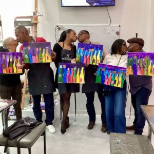 Love at the Art Class Wine & Design Montclair Romantic Date Night Idea
