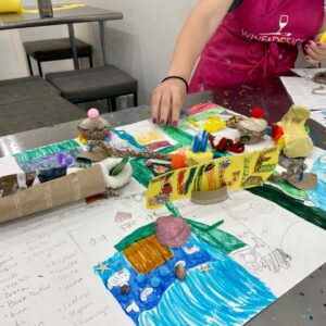 Ages 5, 6 and 7 Multidimensional Zoo Map at Wine & Design Montclair