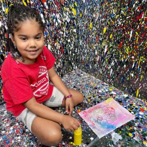 Bubble Art at Splatter Zone Art Buzz Kids Camp at Wine & Design Montclair