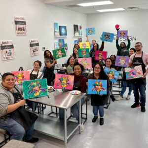 Painting ABBY with Circle of Care for Team Building at Wine & Design Montclair