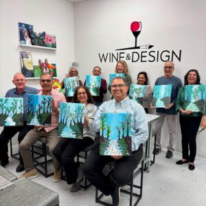 60th Birthday Party Paint & Sip with Free Onsite Parking at Wine & Design Montclair