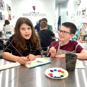 DIY Butterfly Tote Bags with Mom and Siblings Wine & Design Montclair