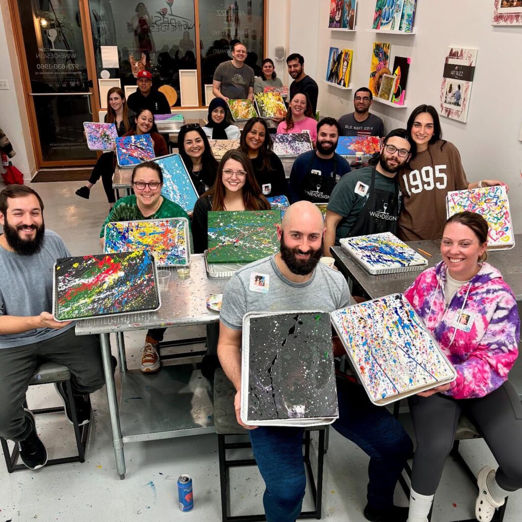 Happy 30th Birthday, Jasmine Splatter Zone at Wine & Design Montclair