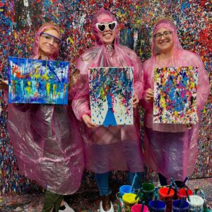 Host a Bachelorette Party at Wine & Design Montclair in Our Splatter Room Free Parking