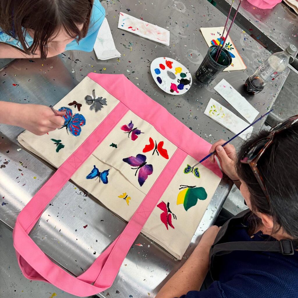 Painting Butterfly Totes for Mother's Day Wine & Design Montclair