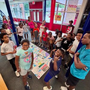 Unity Mural with Scholars at the Freedom School in Montclair Wine & Design On Wheels