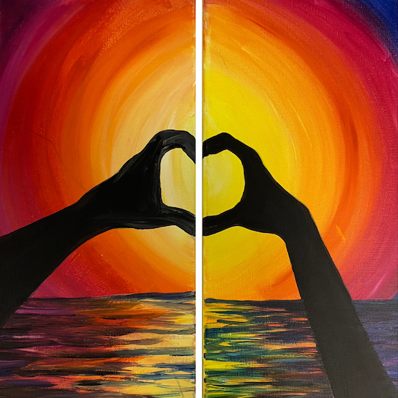 Paint this beautiful sunset with loving hands.