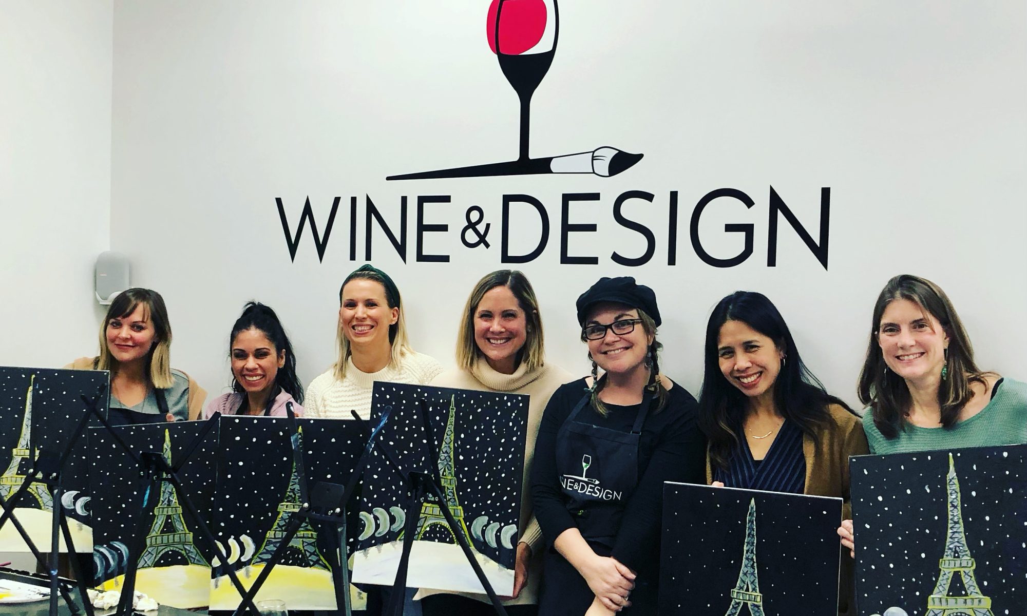 Moms night out is enjoyed at Wine & Design Montclair with these amazing mothers from Verona!