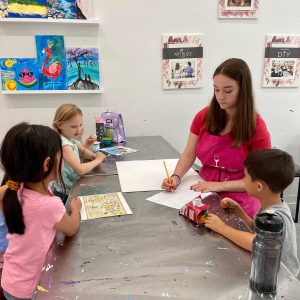 Campers Design Their Own Zoo Maps at Wine & Design Montclair