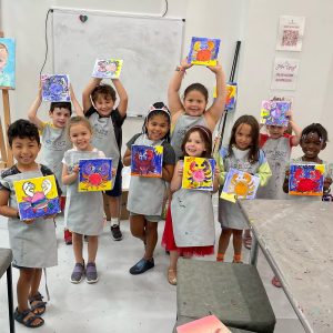 Crab Paintings at Art Camp in Montclair with Free Onsite Parking