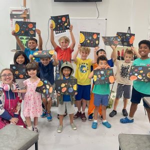 Making Solar System Maps at Art Camp in Montclair, NJ