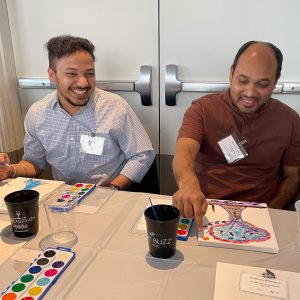 Team Building with Art Fosters Humor and Goodwill Wine & Design Montclair