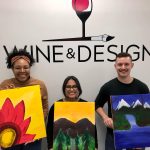 Three Friends Painting at Open Studio