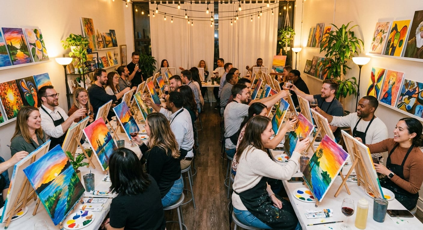 corporate team painting