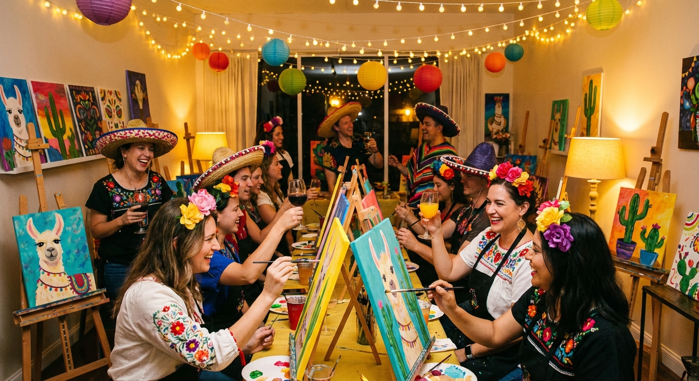 themed paint sip night